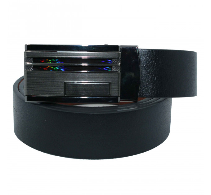 Мужской ремень с пряжкой автомат-зажим AZ35-001 черный