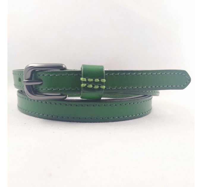 Женский ремень BT.BELT узкий uz15-004 зеленый