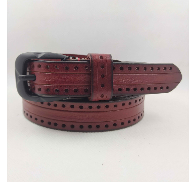 Женский ремень BT.BELT узкий uz25-008 коричневый